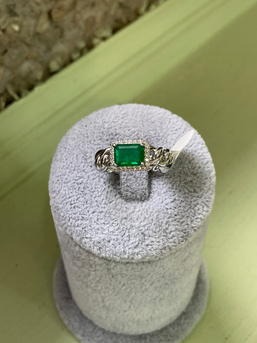 Anillo 💍 plata rodizada con Jade