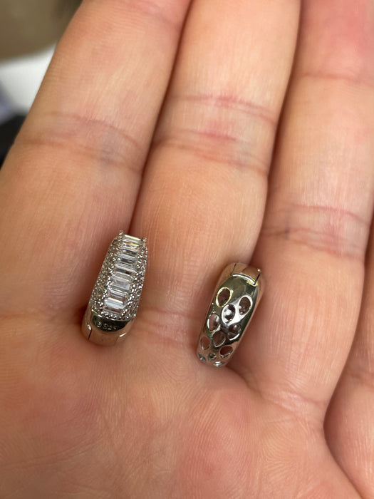 Arracadas plata rodizada con zirconia