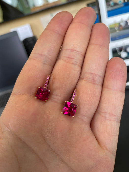 Arete plata rodizada con zirconia