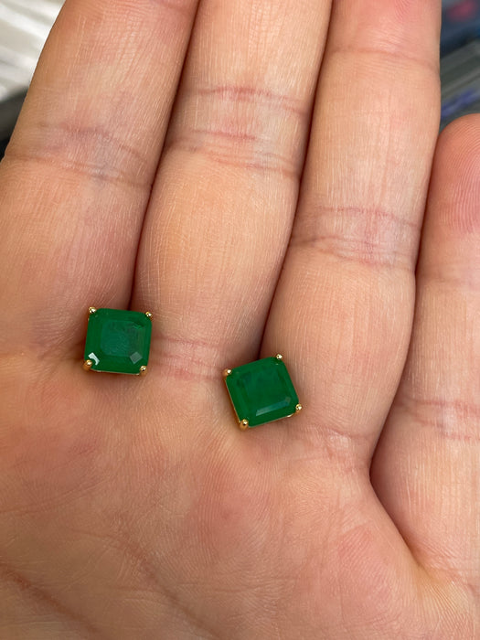 Aretes plata rodizada ágata verde