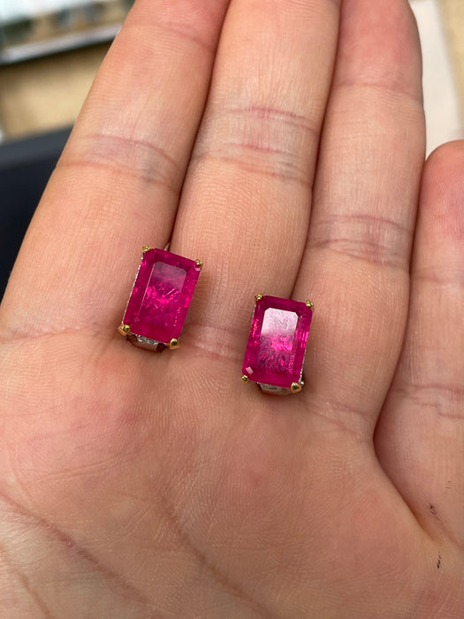 Arete plata con zirconia