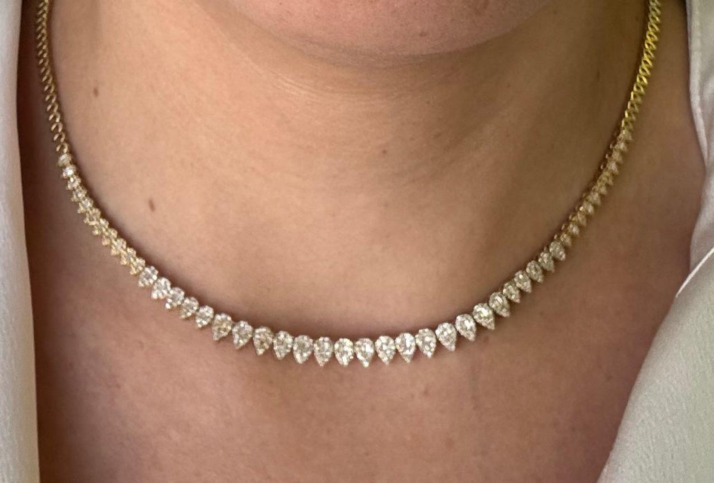 Gargantilla oro 14k con diamantes