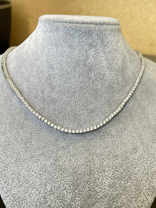 Gargantilla choker plata rodizada con zirconia con broche de caja