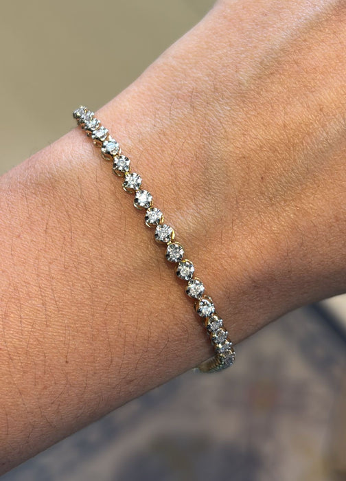 Pulsera tennis diamantes naturales (1.0cts) buttercup oro blanco o amarillo 10k