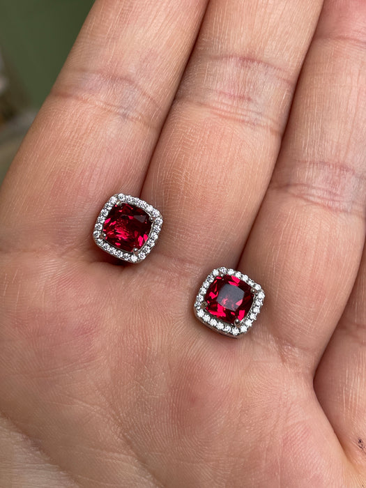 Broquel plata rodizada con zirconia