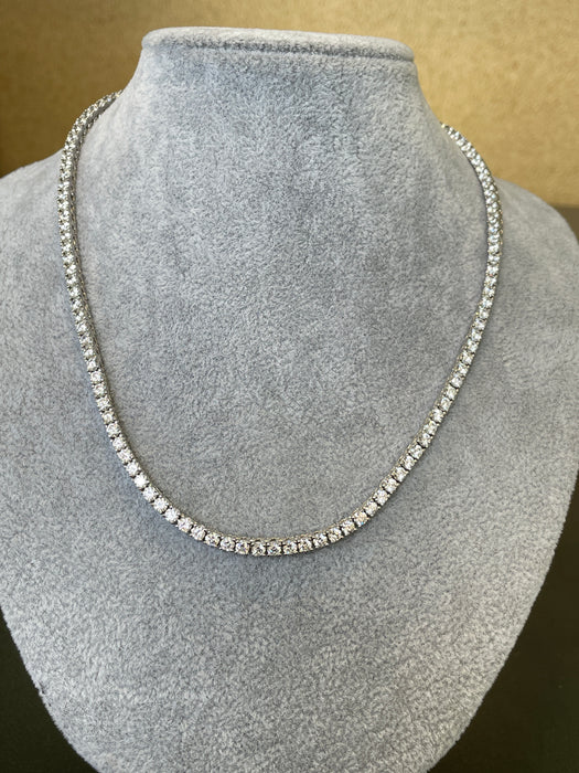 Gargantilla choker plata rodizada con zirconia con broche de caja