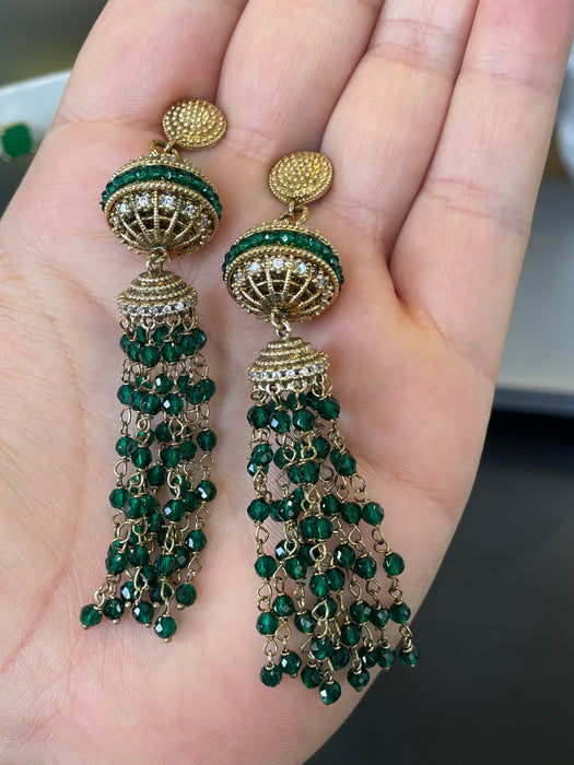 Aretes trapeadores plata rodizada con zirconia