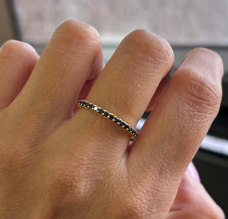 Churumbela oro 14k diamantes negros