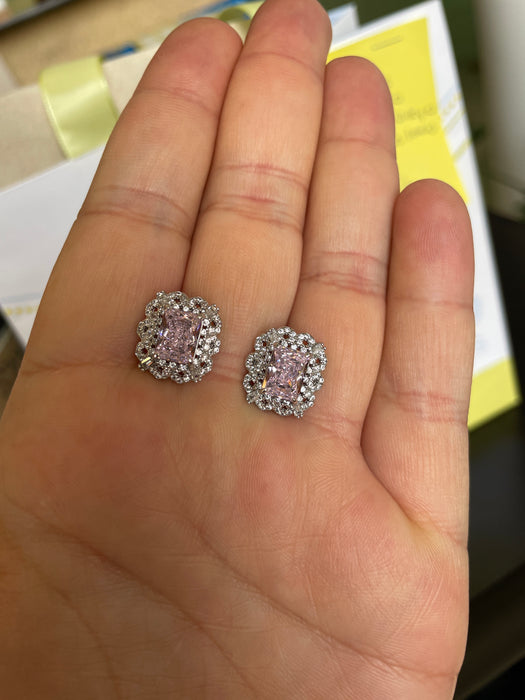 Broquel plata rodizada con zirconia