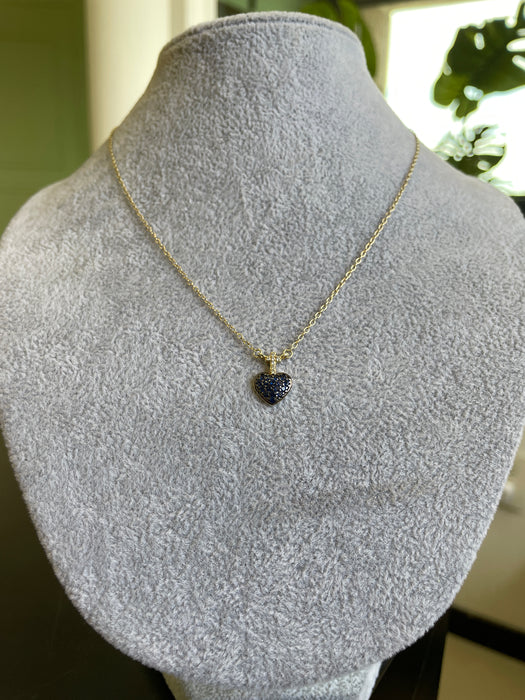 ✨ Collar Corazón Rubí, Esmeralda y Zafiro en Oro ✨