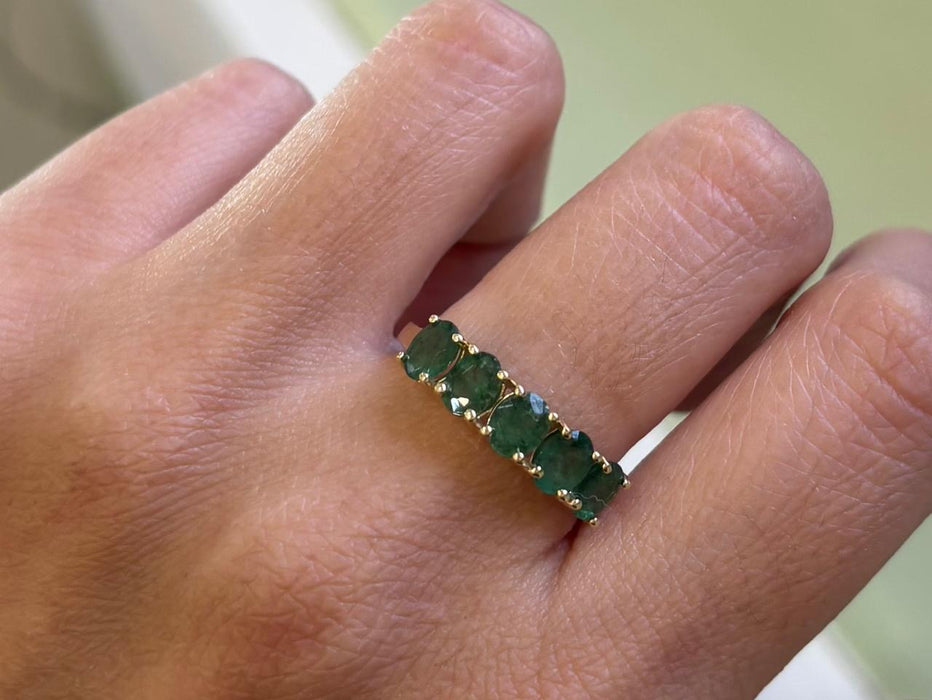 Churumbela oro 14k con esmeraldas