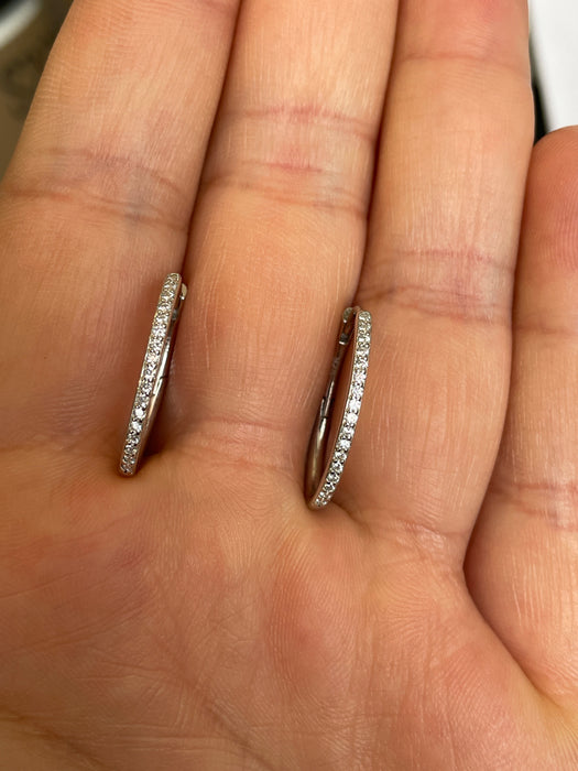 Arracadas plata rodizada con zirconia