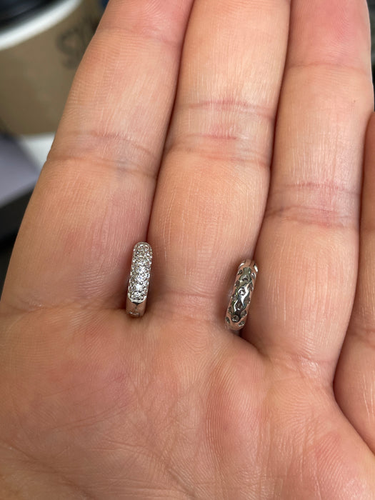 Arracadas plata rodizada con zirconia