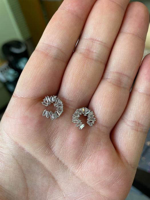 Aretes plata rodizada y zirconia