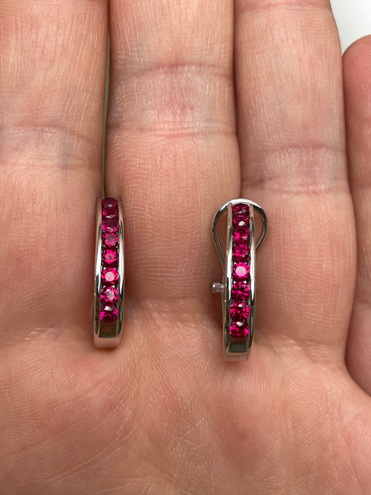 Arracada plata con rubíes