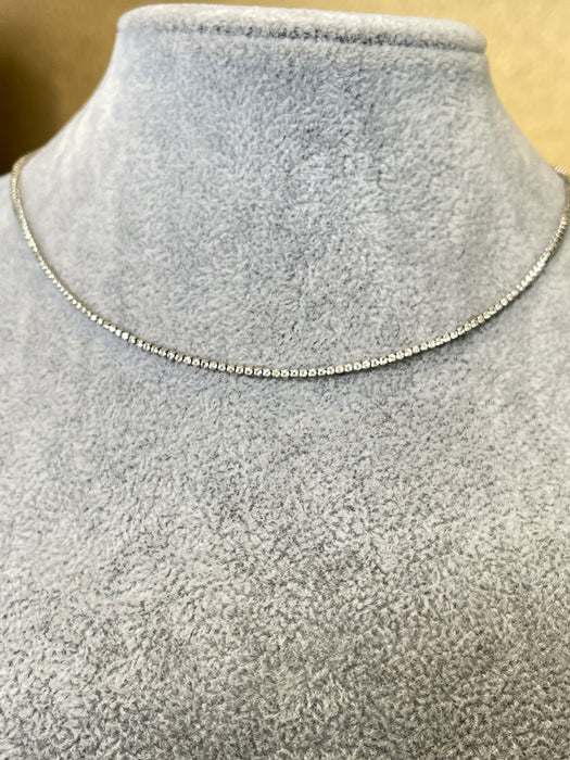 Gargantilla choker plata rodizada con zirconia