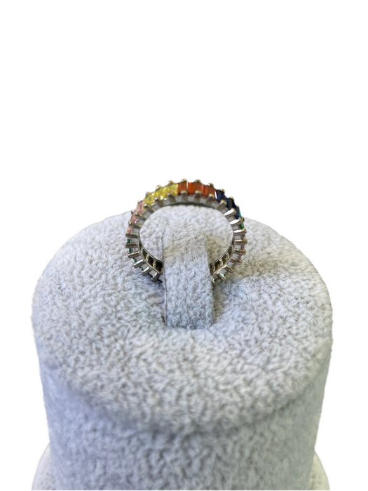 Churumbela 🌈 plata rodizada con zirconia