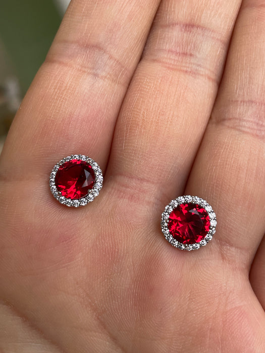 Broquel plata rodizada con zirconia