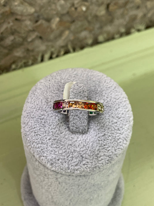 Churumbela 🌈 plata rodizada con zirconia