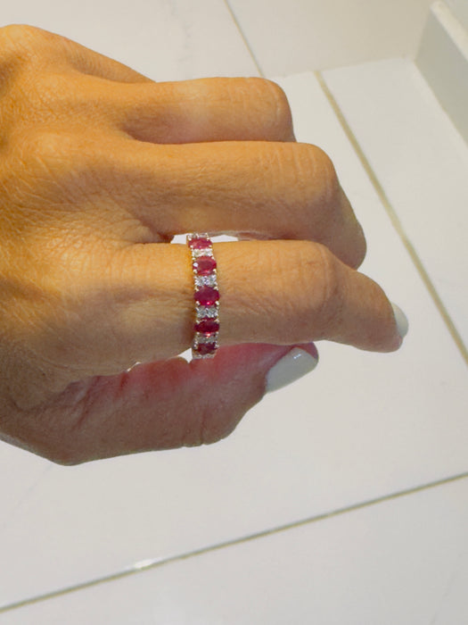 Churumbela oro amarillo 10k rubíes y diamantes naturales