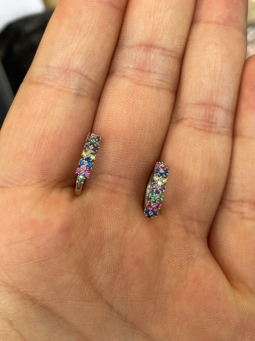 Arracada plata rodizada con zirconia 🌈