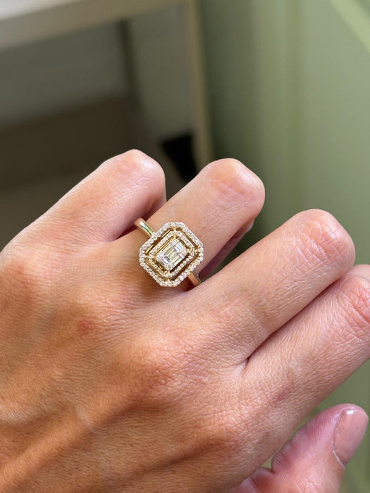 Anillo oro 14k con diamantes naturales