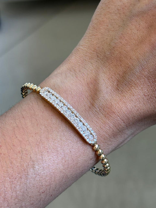 Aro flexible oro 14k con diamantes naturales