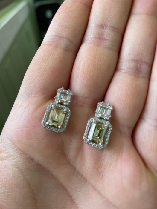 Aretes plata rodizada con zirconia