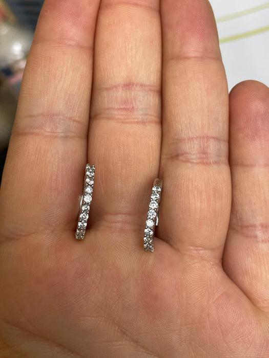 Arracada plata rodizada con zirconia