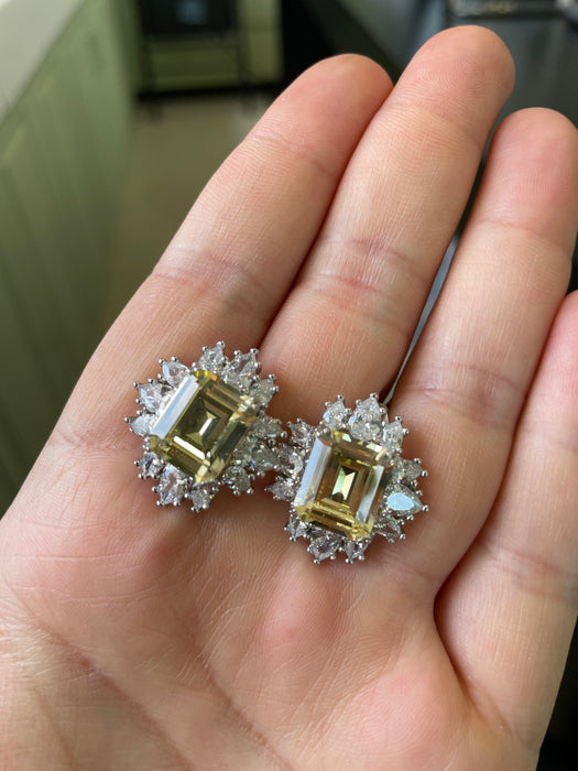 Aretes plata rodizada con zirconia