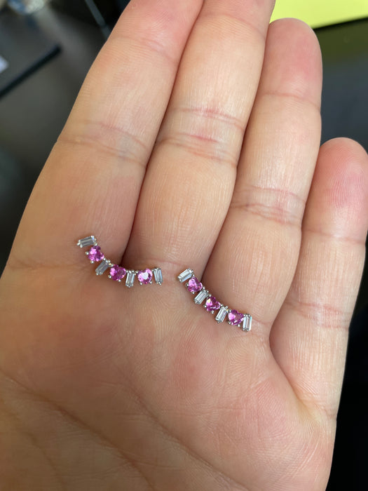 Aretes plata rodizada con zirconia