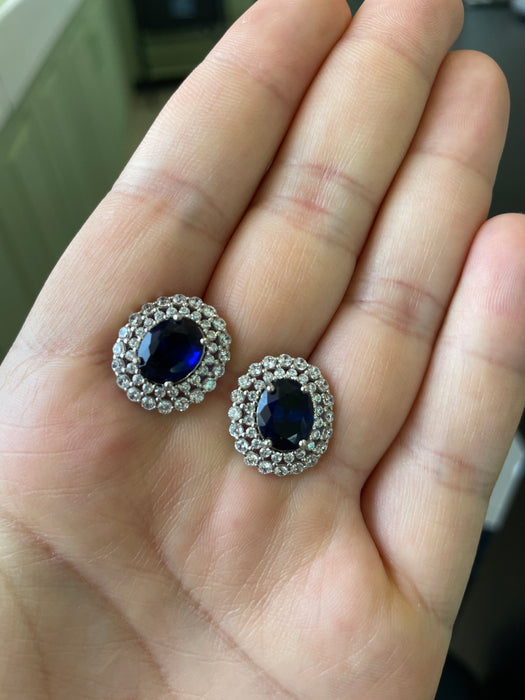 Aretes plata rodizada con zirconia