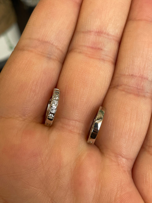 Arracadas plata rodizada con zirconia