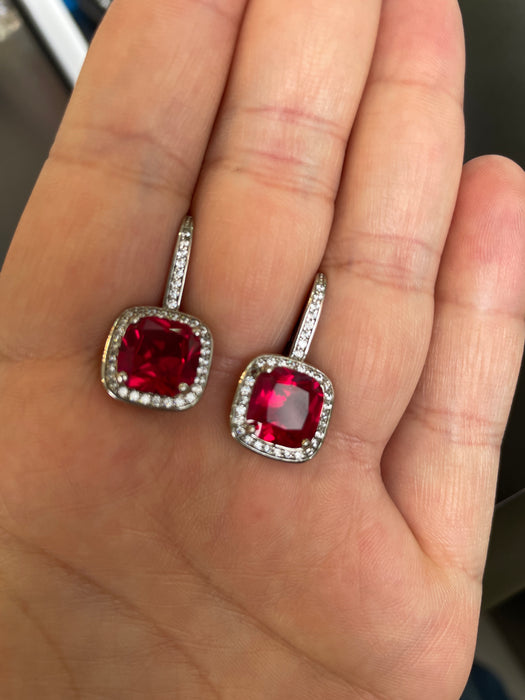 Aretes plata rodizada con zirconia