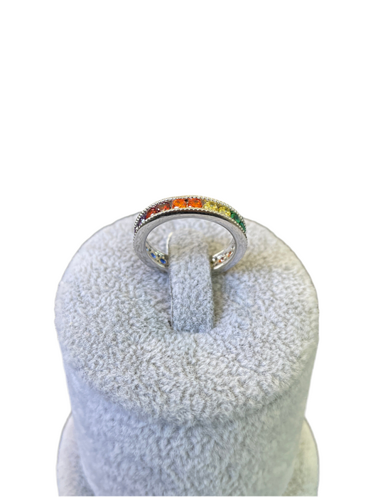 Churumbela 🌈 plata rodizada con zirconia