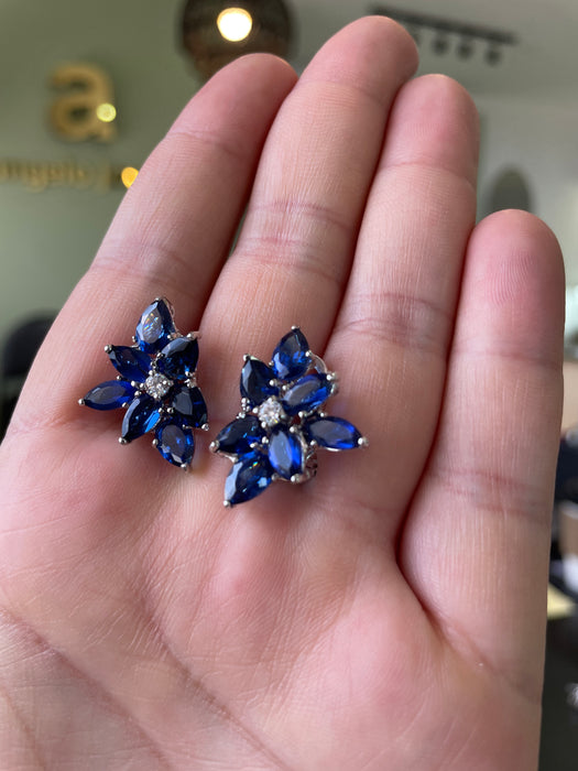 Aretes plata rodizada con zirconia