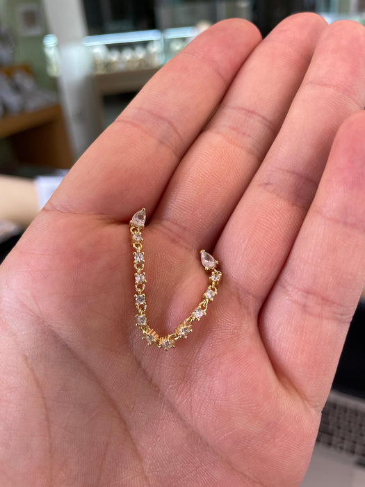 Medio arete plata dorada