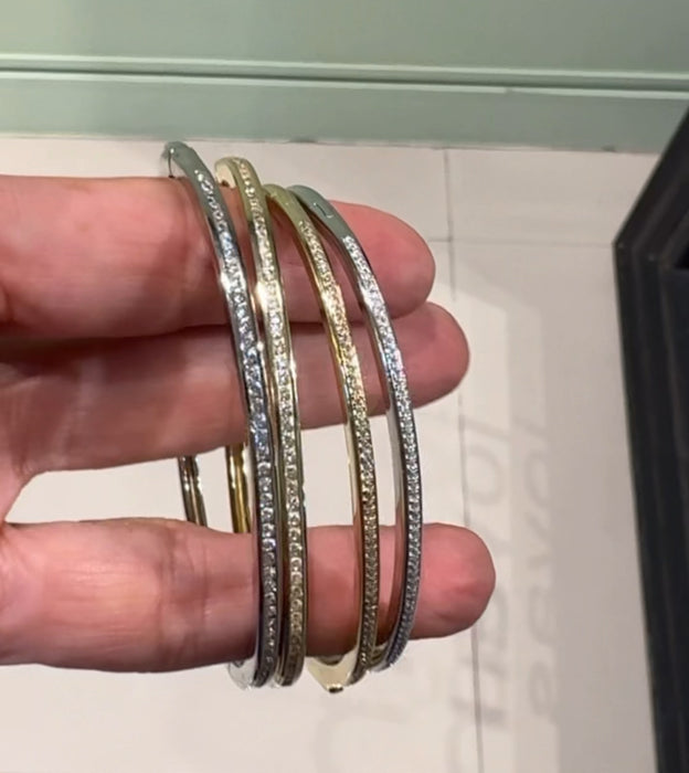 Aros rígidos plata .925 rodizada con Zirconia