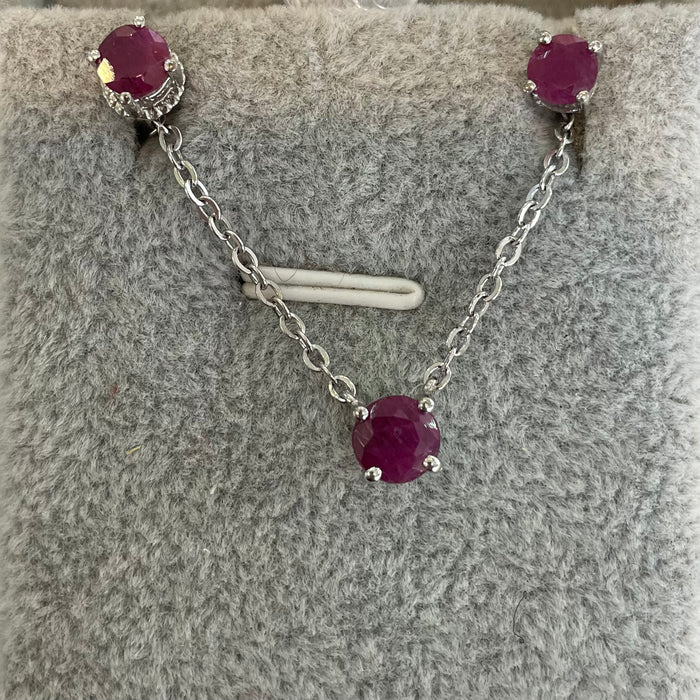 Juego plata 925 piedra natural ágata roja circulo