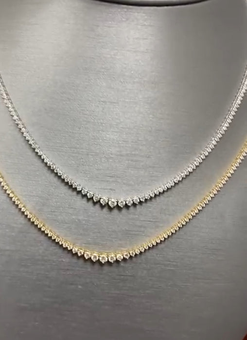 Gargantilla oro 14k amarillo o blanco Riviera de diamantes naturales completa