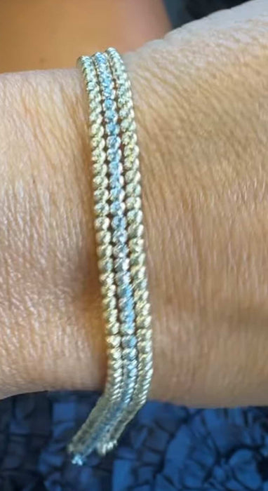 Pulsera oro amarillo italiano 14k diamantada