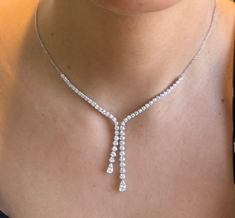 Gargantilla corbatin oro 14k y diamantes natural