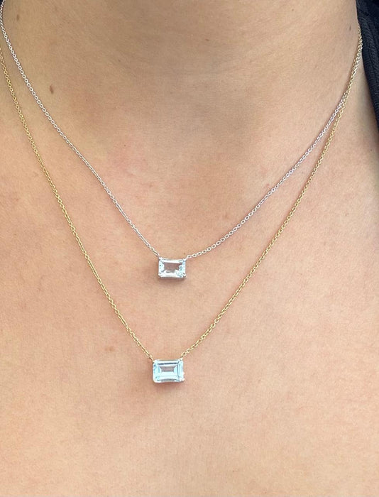 Gargantilla oro 14k con aguamarina