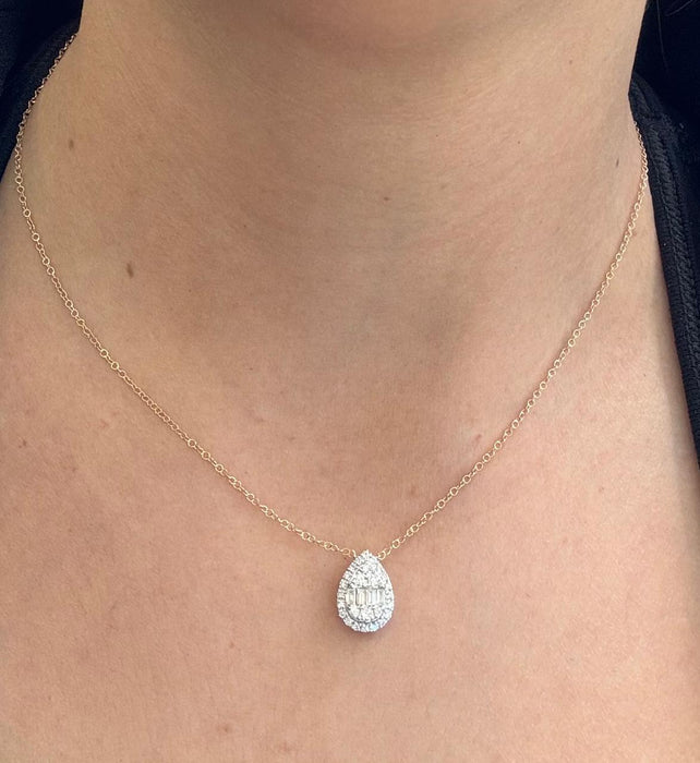 Gargantilla oro 14k con diamantes natural