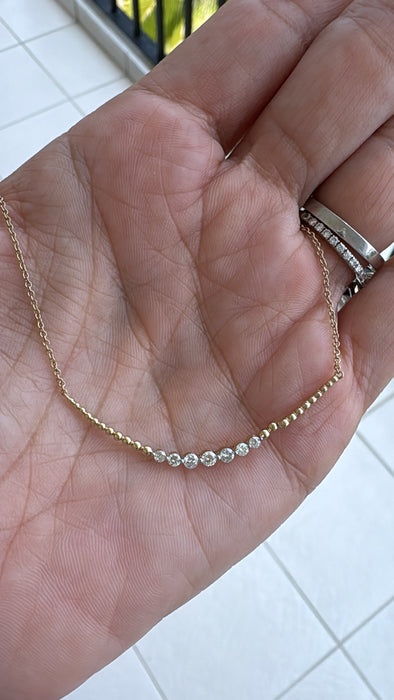 Gargantilla Sonrisa oro amarillo 14k con diamantes naturales