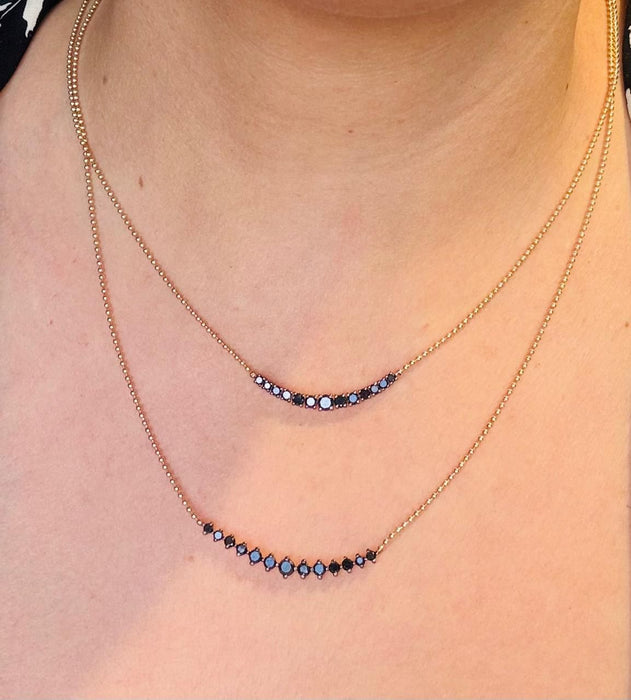 Gargantilla sonrisa oro 14k diamantes negros