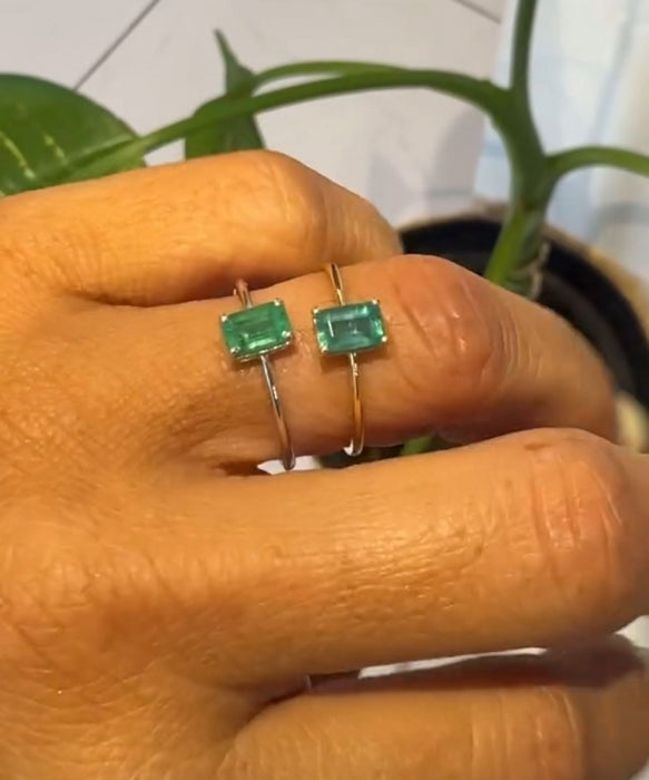 Anillo oro 14k con Esmeralda