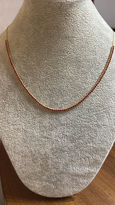 Gargantilla oro 14k con rubíes (4.80 cts)