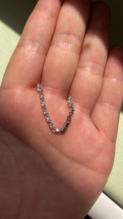 Medio arete plata zirconia