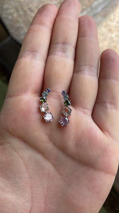 Arete plata rodizada zirconia